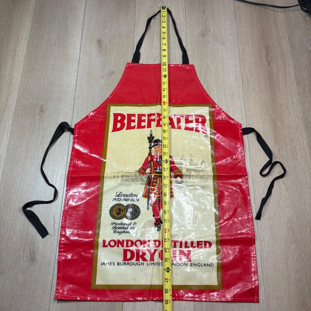 Vintage Beefeater London Dry Gin Advertising Apron PVC Bartender Made in England